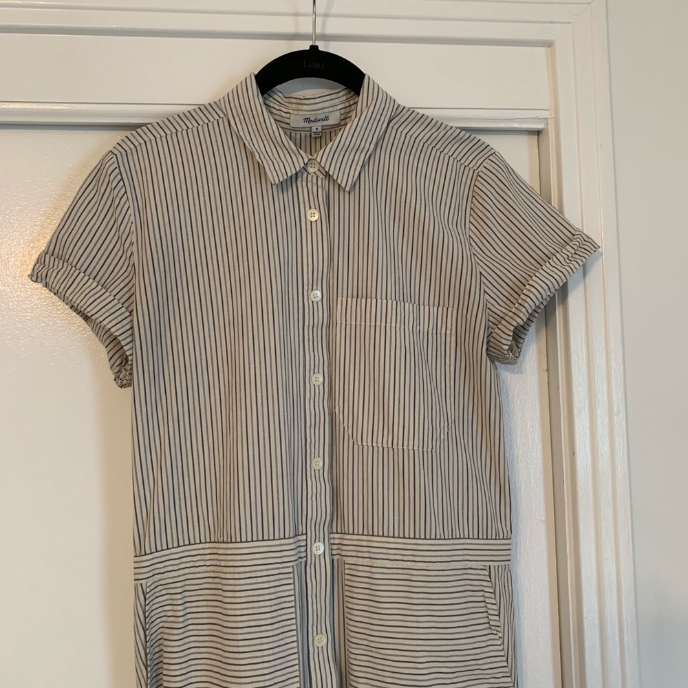 Madewell Striped Cotton Jumpsuit